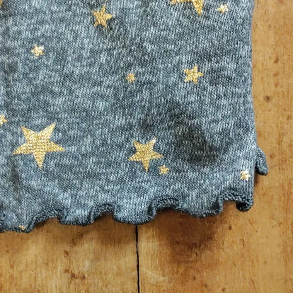 Old Navy shirt 3T long sleeve gray gold stars cotton spring neutral graphic tee